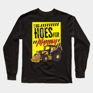 Funny Excavator and Construction Worker Heavy Equipment Long Sleeve T-Shirt